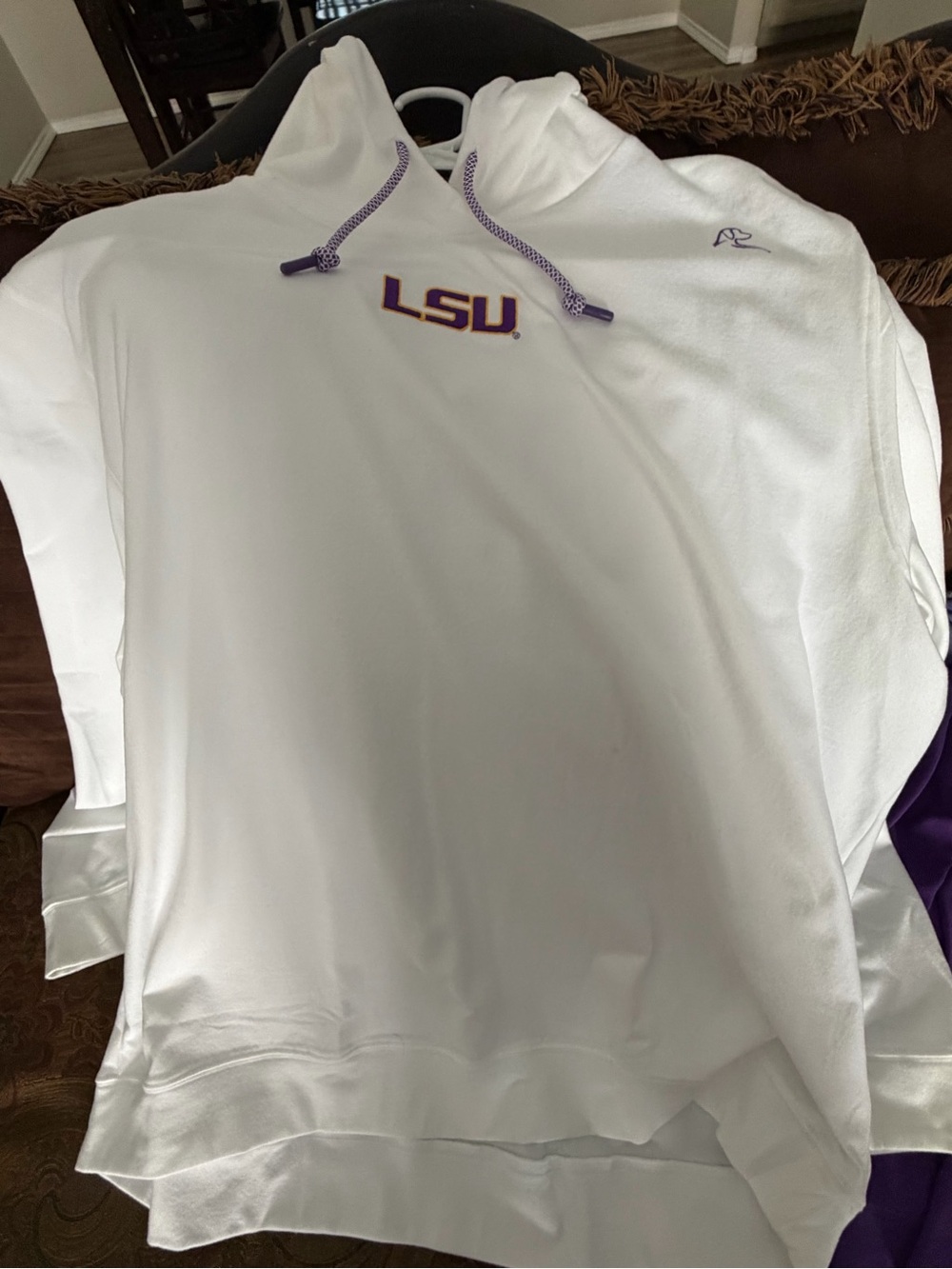 Rhoback LSU White Hoodie Sweater
